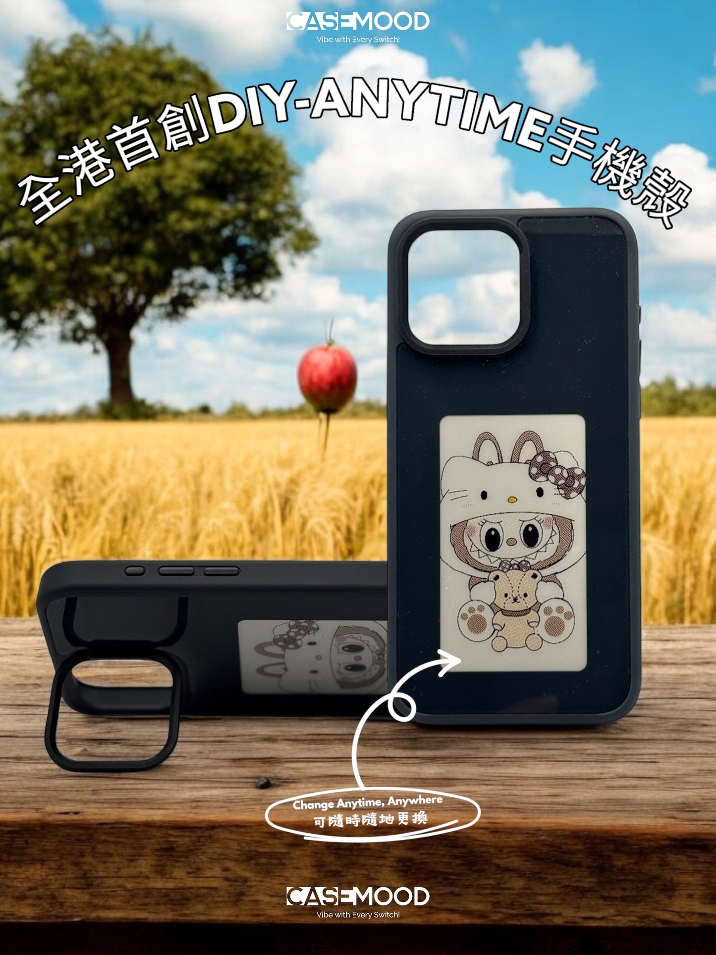iPhone 15 DIY-ANYTIME Phone Case with Foldable Stand